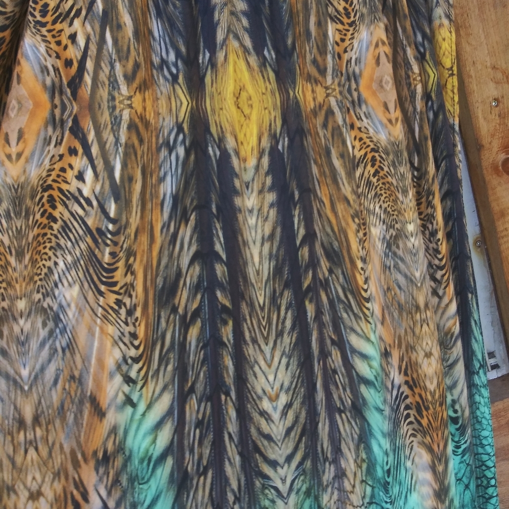 NWT- MULTI TIGER PRINT CROSS OVER HALTERNECK MAXI DRESS/COVER UP - Picture 8 of 16